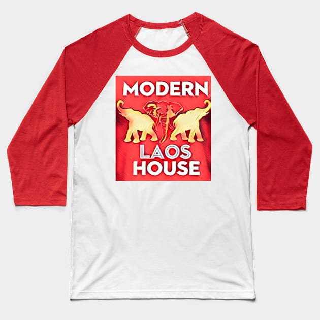 Modern Laos House Baseball T-Shirt by Kitta’s Shop